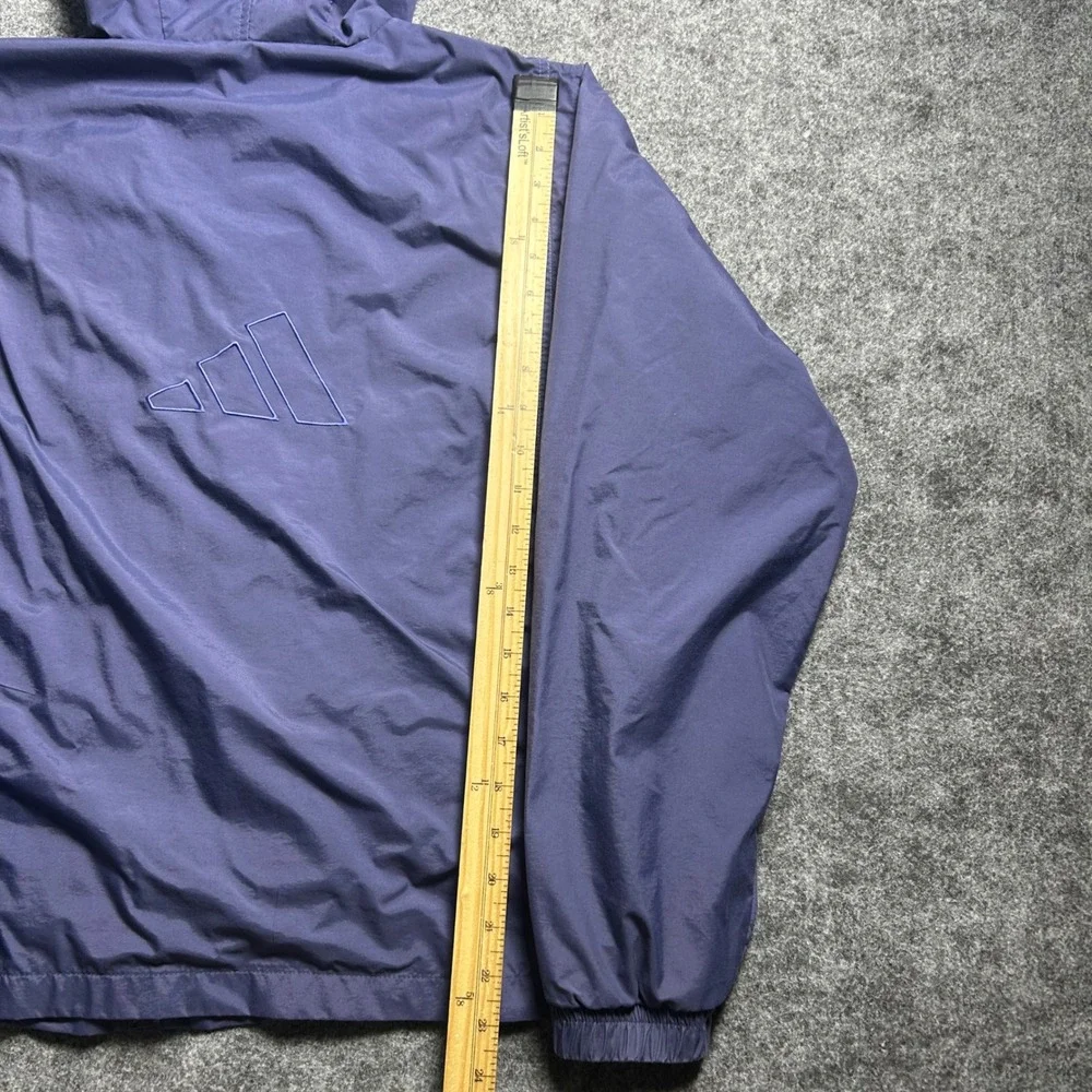Adidas Vintage Full Zip Windbreaker Jacket Purple Mesh Lined Size Medium Retro